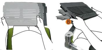 fotel Ergohuman ze stolikiem pod laptopa stolik pod laptopa STAND,fotel Ergohuman ze stolikiem pod laptopa